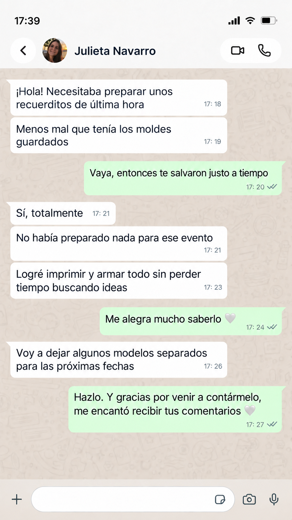 Testimonio de Julieta Navarro sobre los moldes de recuerditos